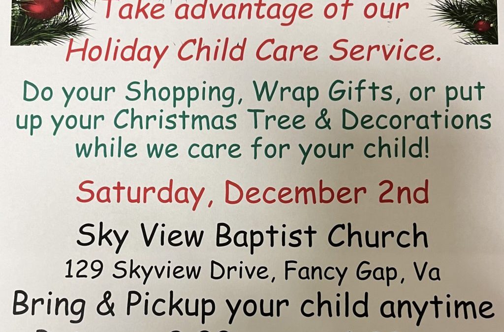 Holiday Child Care Service