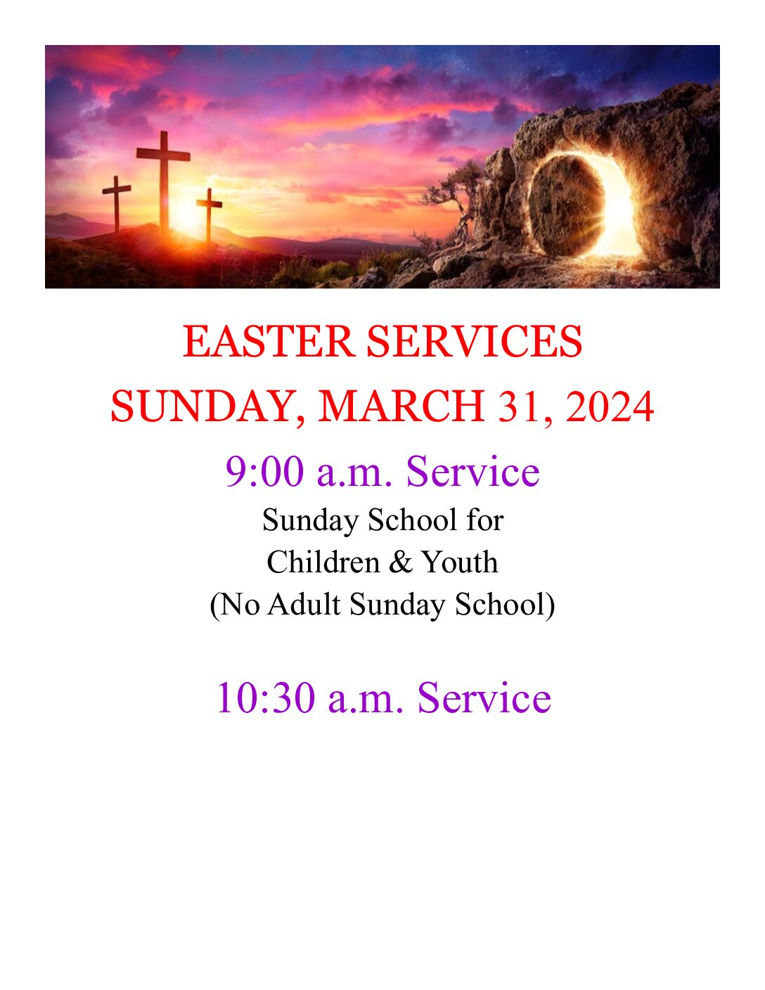 2024 Easter Morning Worship Services